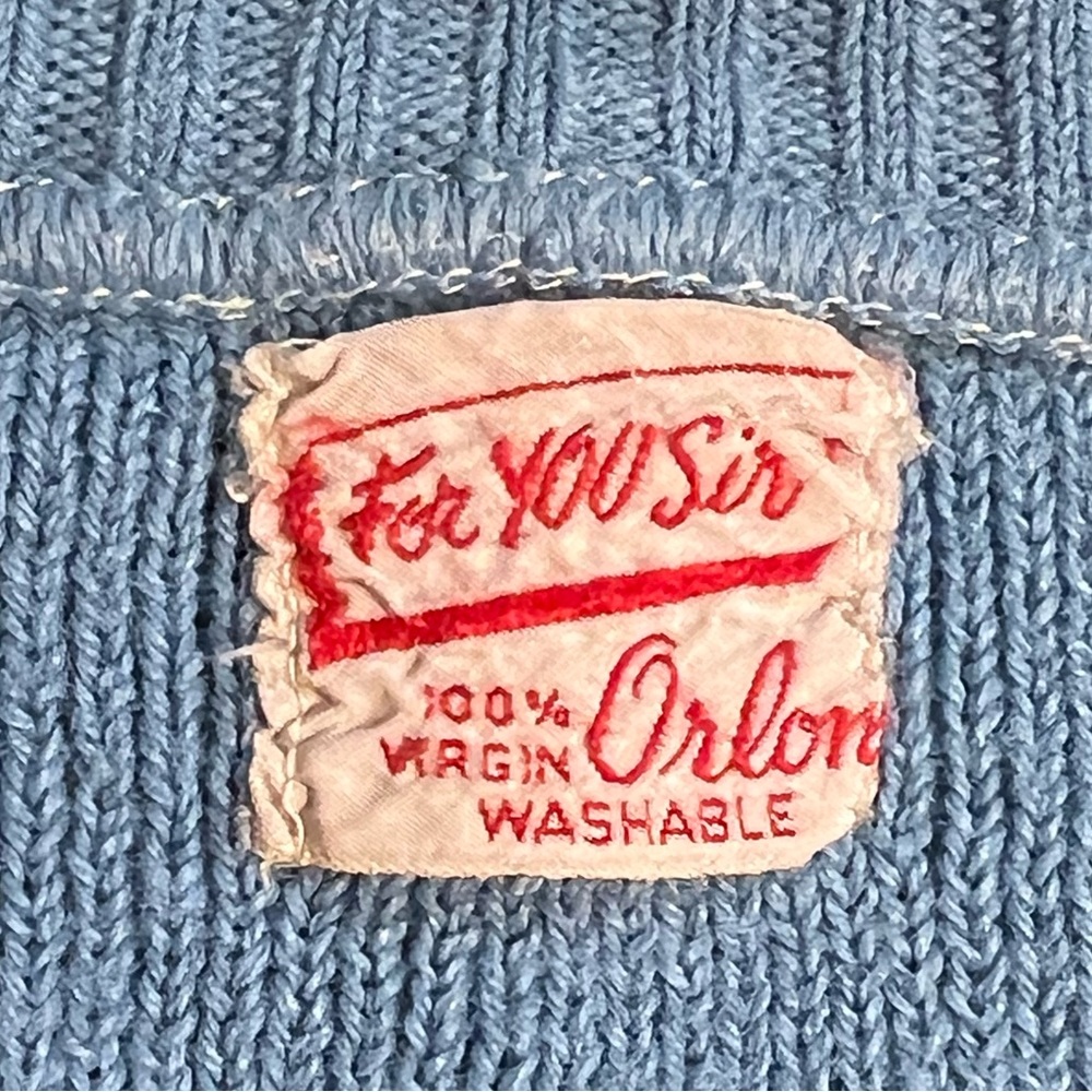 VINTAGE 60s classic fair isle knit sweater mens ski lodge cabin Scandinavian 70s - Picture 5 of 9